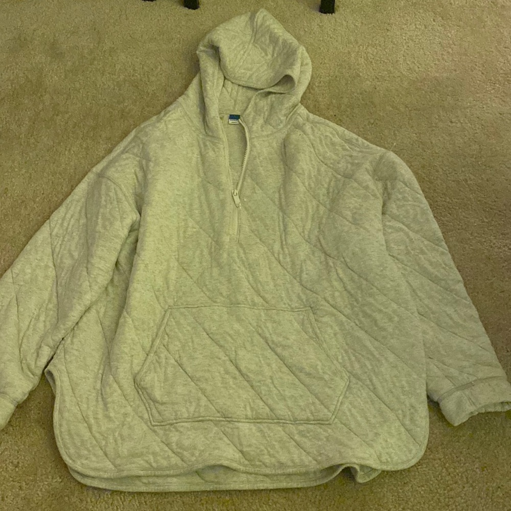 Old Navy Heather Grey Quilted Quarter Zip & Joggers Matching Set